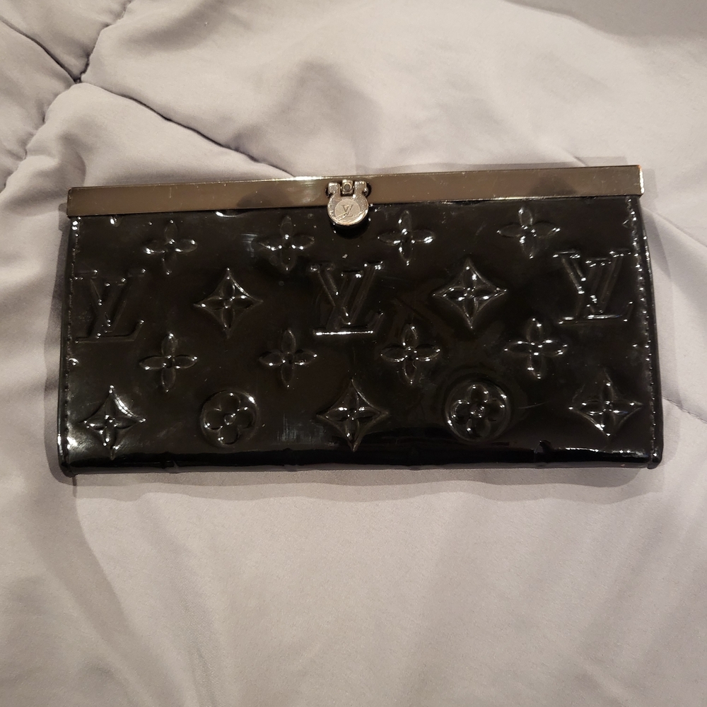 May Not Be Real Louis Vuitton Black Patent Leather Clutch